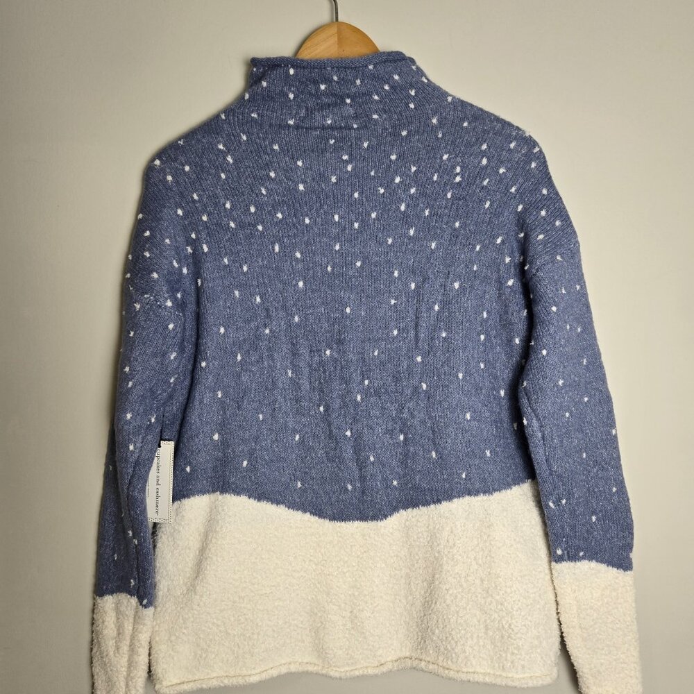 Cupcakes Cashmere Womens Mock Neck Pullover Sweater XTRA-SMALL Winter Landscape - Picture 10 of 10